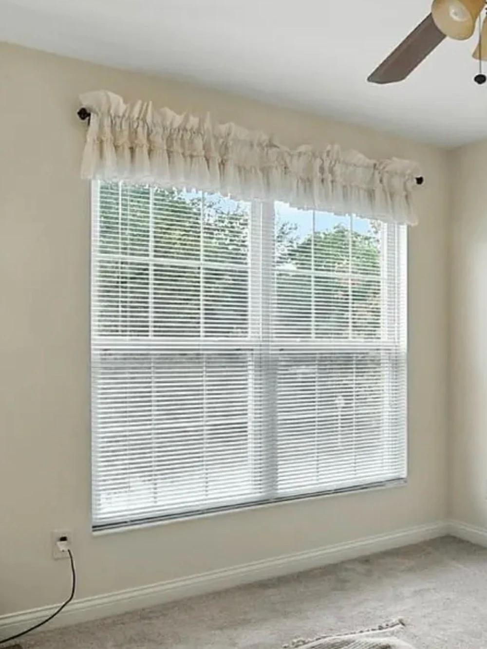Neutral white Window Valance